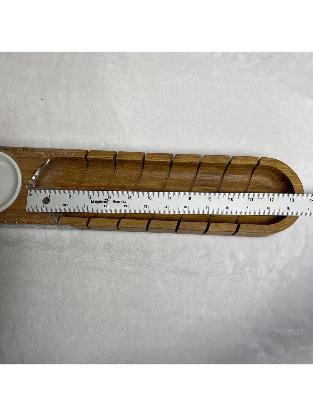 Bamboo Bread Cutting Board With Dipping Bowl 18 Inches